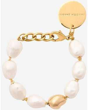 Vanessa Baroni Bracelet Made Of Organic Pearls With Golden Bead - Metallic