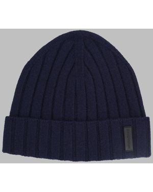 Emporio Armani Ribbed Knit Beanie - Blue