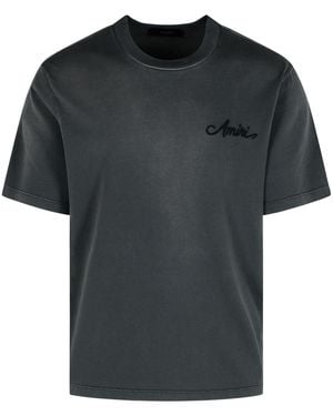 Amiri 'Bandana' schwarzes Baumwoll -T -Shirt