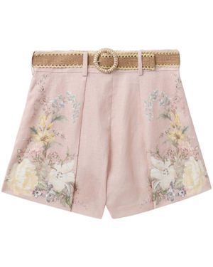 Zimmermann "waverly Tuck" Shorts - Roze
