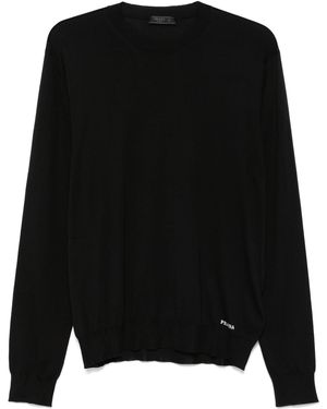 Prada Pullover Aus Recycelter Seide - Schwarz