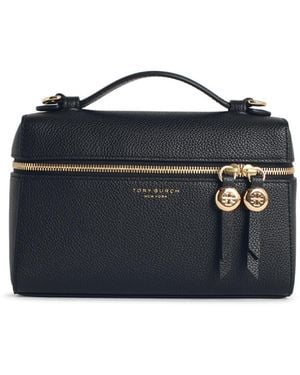 Tory Burch Bolso "Romy Slim Mini" de con asa superior negra Lear - Azul