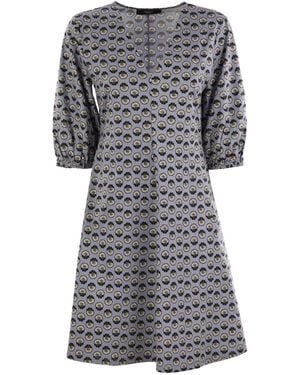 Weekend by Maxmara Weekend Max Mara Cinghia Patterned Cotton Dress - Grey