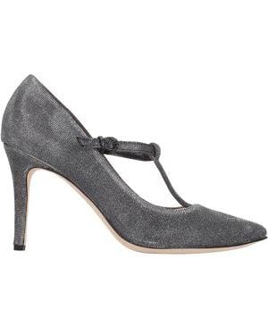LA ROSE Medium Lurex Pointed Pumps - Gray