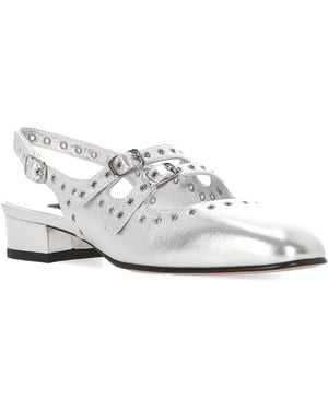 CAREL PARIS Königin Silber Pump Sandalen - Weiß