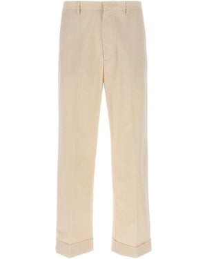 Valentino Garavani Turn-Up Pants Pants - Natural