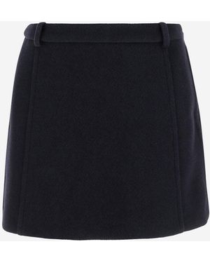 Jil Sander Structured Wool Skirt With Belt Loops - Schwarz