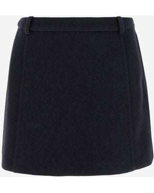 Jil Sander Structured Wool Skirt With Belt Loops - Black