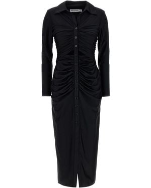 Self-Portrait Zelfportret 'black Jersey Cut Midi' Jurk - Zwart