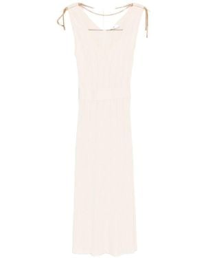 Elisabetta Franchi Knitted Midi Dress - White