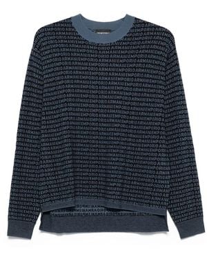 Emporio Armani Pullover mit Logo-Print - Blau