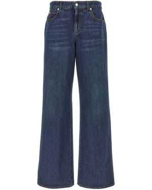 デニム・ジーパン ALEXANDER McQUEEN WIDE-LEG DENIM JEANS Alexander McQueen Wide Leg Jeans | Black | FARFETCH