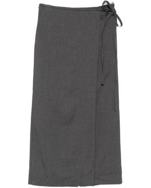 DUNST Midi Wrap Rok - Grijs