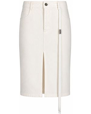 Ann Demeulemeester Vida 5 Taschen mittellanger Rock Denim - Weiß