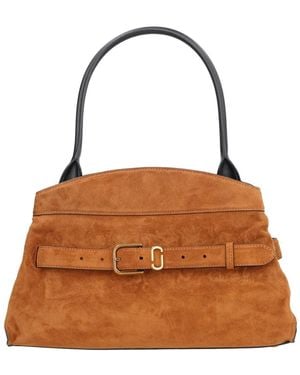 Marc Jacobs Suede Top Handle Satchel Bag - Brown