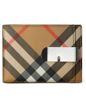 Burberry Sand Beige Leder Money Clip Wallet - Weiß