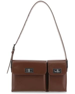 BY FAR Leather Billy Shoulder Bag - Brown