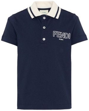 Fendi Polo With Logo - Blue