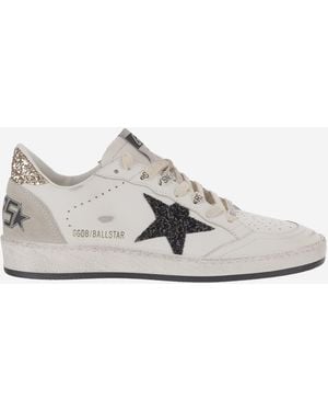 Golden Goose Leather Ball Star Trainers - Grey