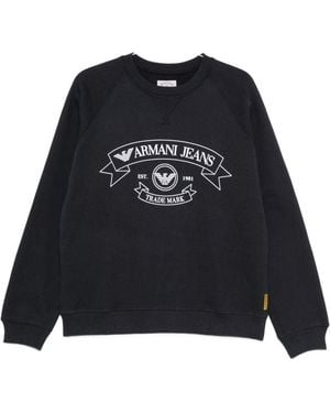 Emporio Armani Logo Cotton Sweatshirt - Black