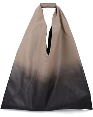 MM6 by Maison Margiela Oversized Open-Top Tote Bag - Brown
