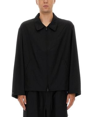 Y-3 Boxy Wool Jacket With Minimalist Design - Black