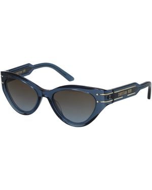 Dior Christliche Dior Sonnenbrille Signature B7i Frauen Acetat blau/Rauch