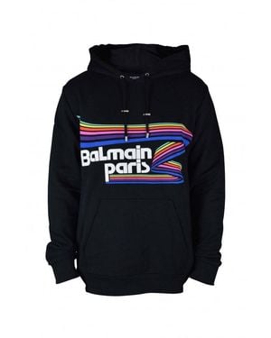 Balmain Sweatshirt With Graphic And Logo - Schwarz