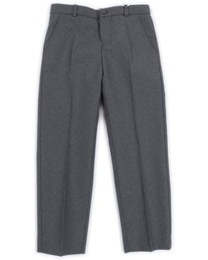 Gucci J-broek Effen Stijve Wol - Grijs