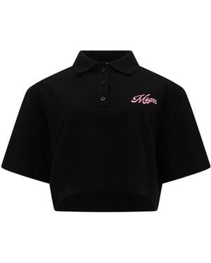 MSGM Logo Shirt Collar Polo - Black