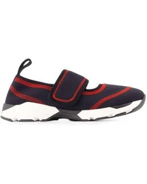 Marni Sneakers With Hook And Loop Strap And Contrast Stitching - White