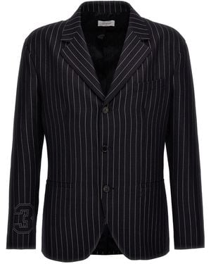 Off-White c/o Virgil Abloh Pinstripe Pattern Wool Blend Blazer - Schwarz
