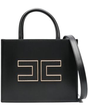 Elisabetta Franchi Small Tote Bag With Logo - Black