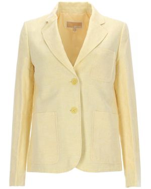 MICHAEL Michael Kors Single-Breasted Linen Blazer - Yellow