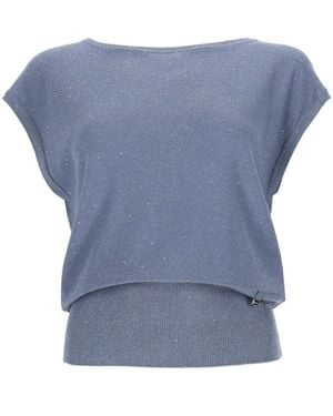 Herno Sequined T-Shirt - Blue