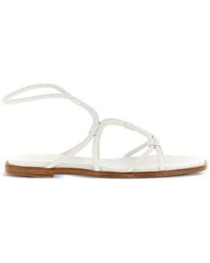 Gianvito Rossi Leather Flat Sandals - White