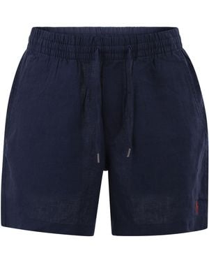 Polo Ralph Lauren Linen Drawstring Shorts - Blue