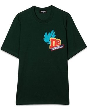 DSquared² T-shirt With Front Applied Patch Unisex - Green