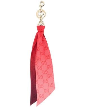 Gucci Printed Fabric Key Ring - Red