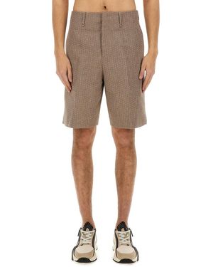 Fendi Jacquard Bermuda Shorts - Natural