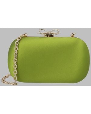 Self-Portrait Mini Clutch With Scalloped Design - Green