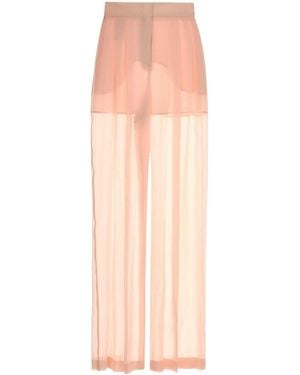 Alberta Ferretti Silk Wide-Leg Pant - Pink