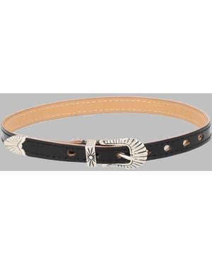 Our Legacy Leather Belt With Minimal Buckle - Grey
