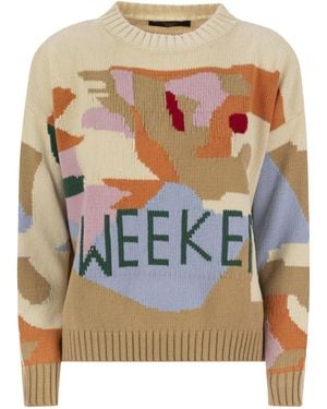 Weekend by Maxmara Wochenende Max Mara Fabian Pullover in ausgefallener Baumwollgarn - Blau