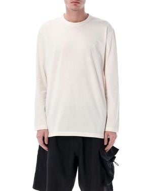Y-3 Relaxed Fit Long Sleeve T-Shirt With Satin-Effect - Weiß