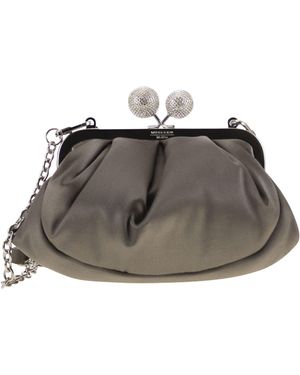 Weekend by Maxmara Wochenende max Mara Emmy kleiner Satingebäcksack mit Strasssteinen - Grau