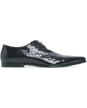 Dolce & Gabbana Achille Croc In Reliëf Derby - Zwart