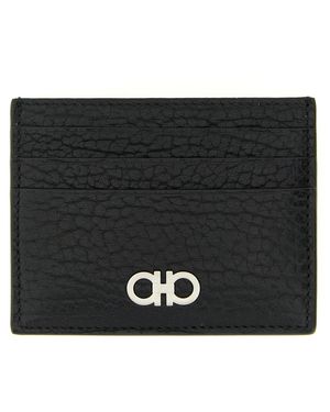 Ferragamo Kartenetui "Gancini". - Schwarz