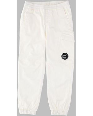 C.P. Company C. P. Company Boys Cargo Trousers With Stretch Cotton - White