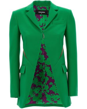 DSquared² Tulle Insert Blazer Jacket - Grün